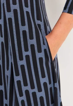 Mønstret jerseykjole med lommer