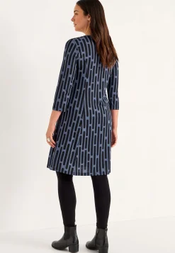 Mønstret jerseykjole med lommer