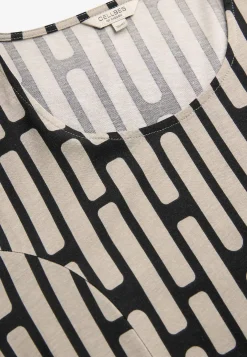 Mønstret jerseykjole med lommer