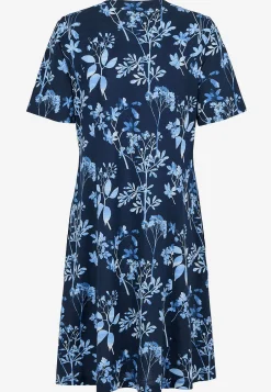 Mønstret jerseykjole med lommer