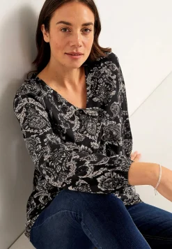 Mønstret jerseytunika med dekorativt læg