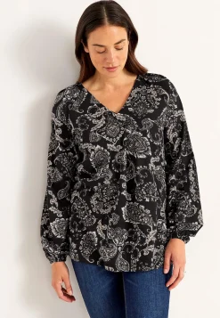 Mønstret jerseytunika med dekorativt læg