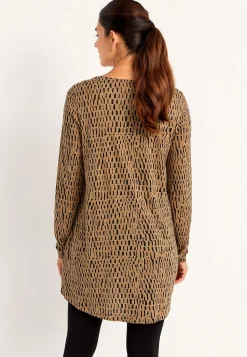 Mønstret jerseytunika med lommer