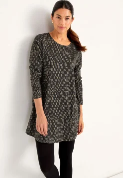 Mønstret jerseytunika med lommer