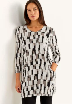 Mønstret jerseytunika med lommer