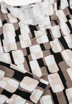 Mønstret jerseytunika med lommer