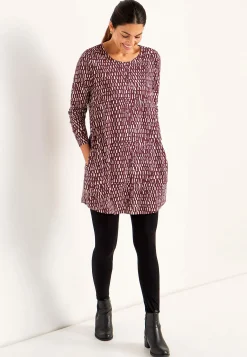 Mønstret jerseytunika med lommer