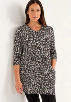 Mønstret jerseytunika med lommer