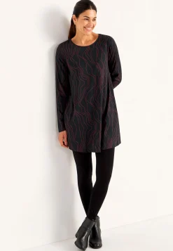 Mønstret jerseytunika med lommer