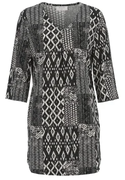 Mønstret jerseytunika med lommer