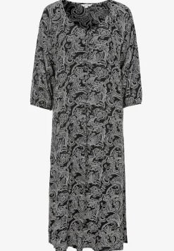 Mønstret kjole med knapper