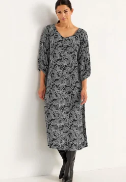 Mønstret kjole med knapper