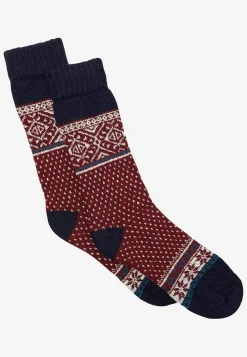 Mønstret strømpe i uldmiks