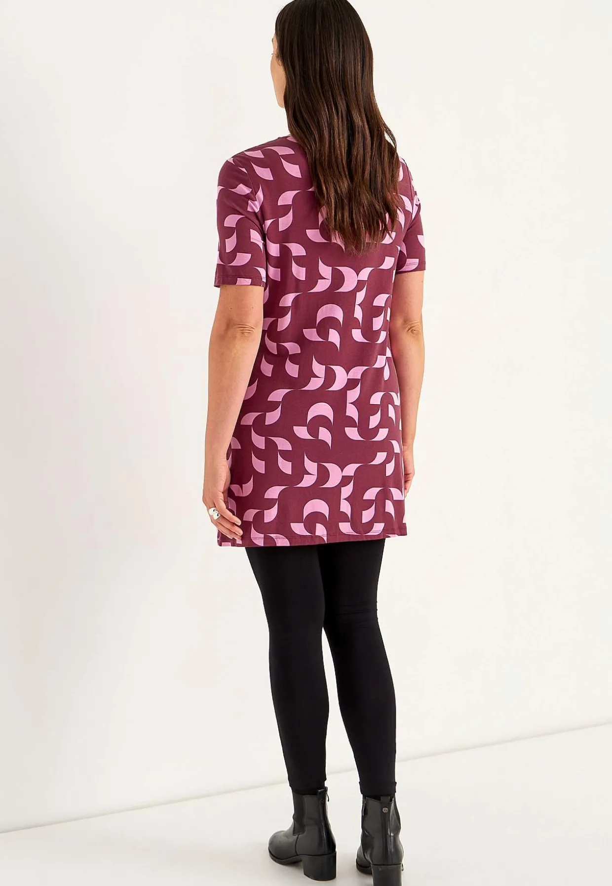 Mønstret tunika med lommer