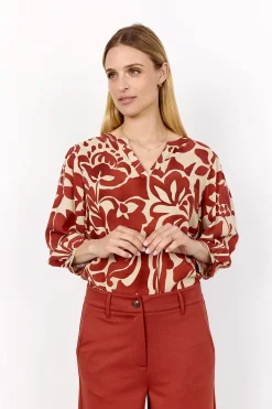 Mønstret viskosebluse