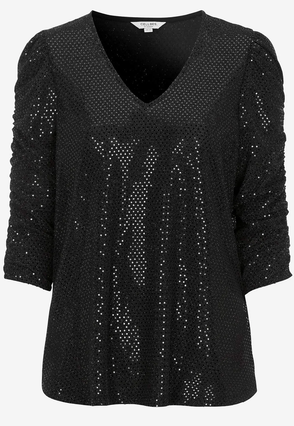 Paillet top med 3/4 ærmer