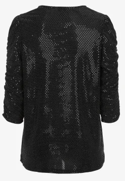 Paillet top med 3/4 ærmer