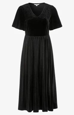 Plisseret fløjlskjole