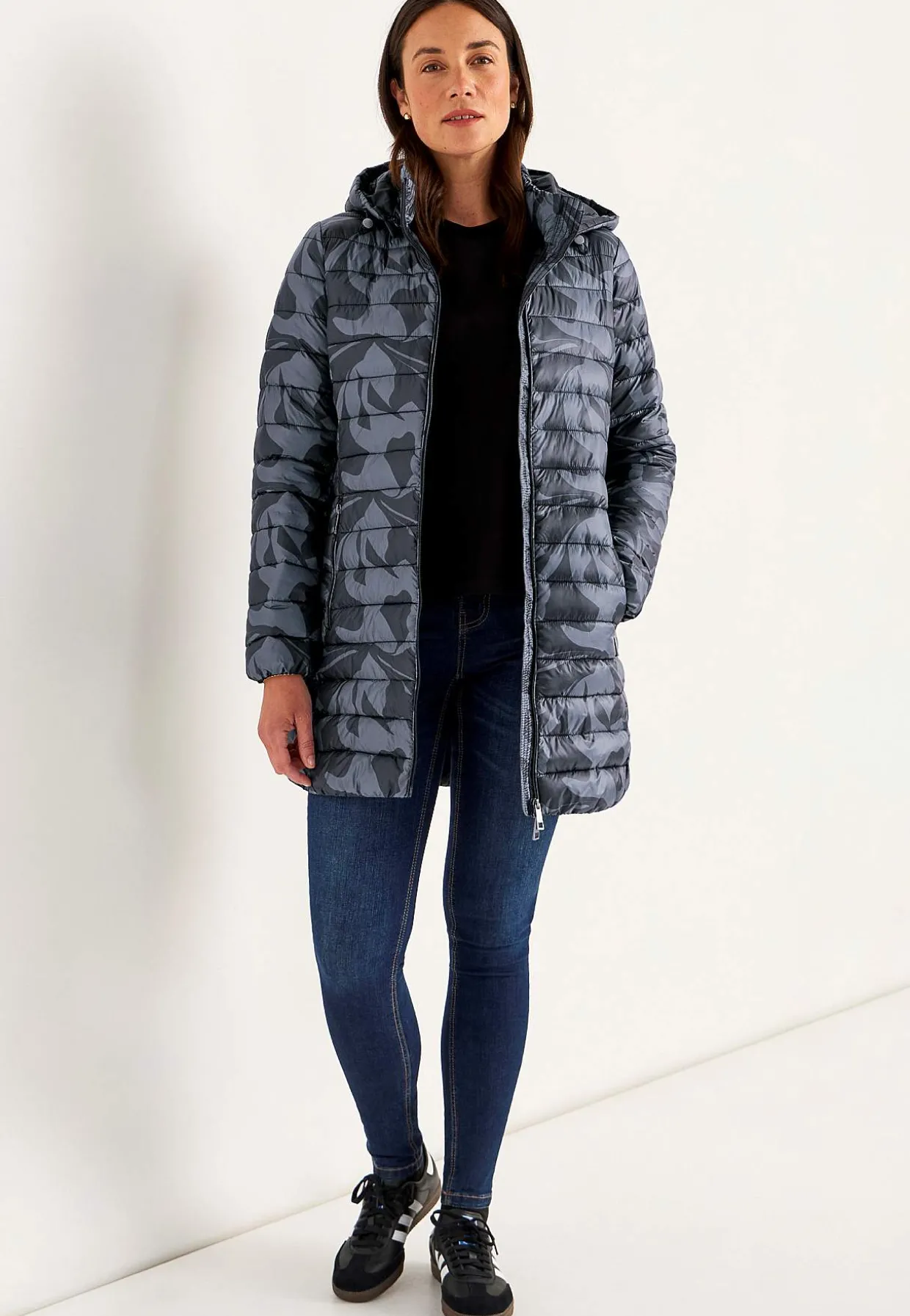 Quiltet, mønstret letvægtsjakke