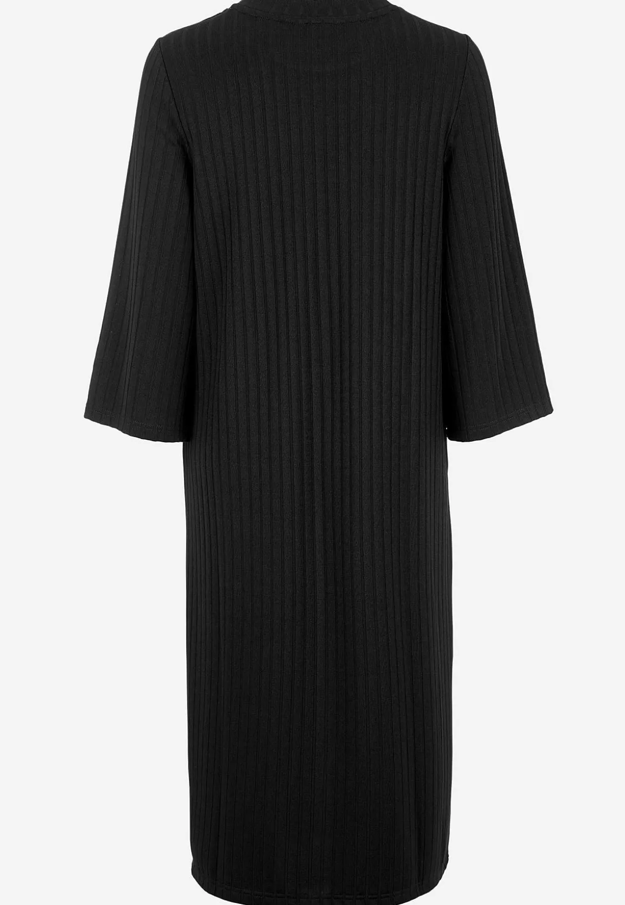 Ribbet jerseykjole med høj slids