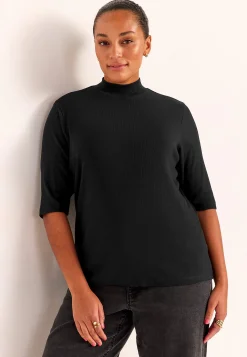 Ribbet top med turtleneck | Cellbes