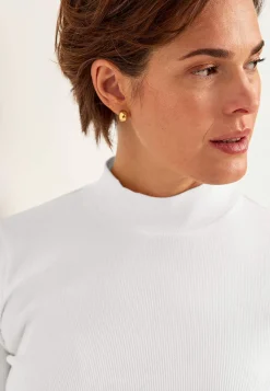 Ribbet top med turtleneck
