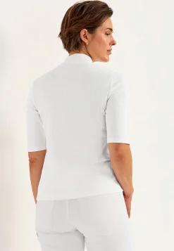 Ribbet top med turtleneck