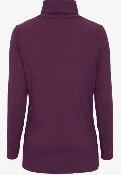 Ribbet turtleneck trøje i økologisk bomuld