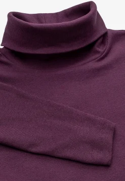 Ribbet turtleneck trøje i økologisk bomuld
