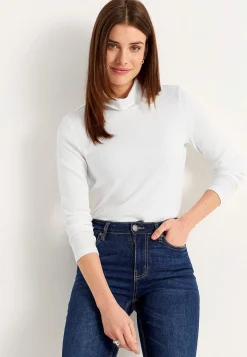 Ribbet turtleneck trøje i økologisk bomuld | Cellbes