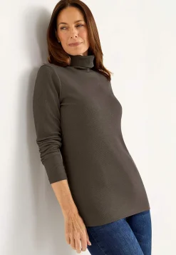 Ribbet turtleneck trøje i økologisk bomuld | Cellbes