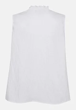 Ærmeløs bluse med rynkedetaljer