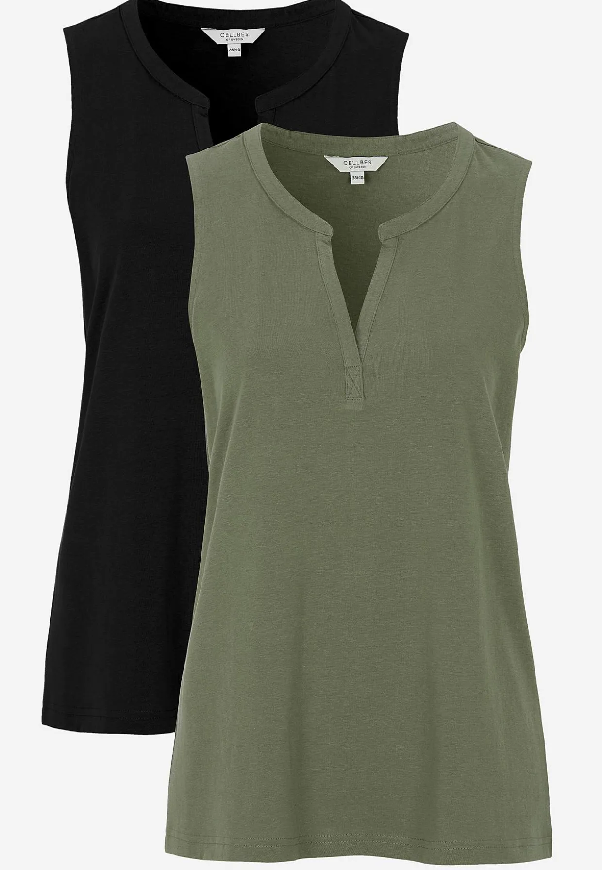 Ærmeløs top i økologisk bomuld 2-pack