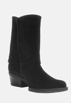 Ruskindsankelstøvle med foldet skaft