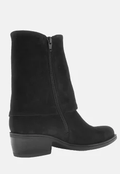 Ruskindsankelstøvle med foldet skaft