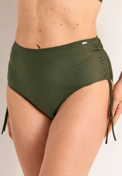 Rynket bikiniunderdel med høj talje