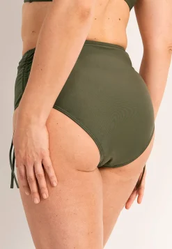 Rynket bikiniunderdel med høj talje