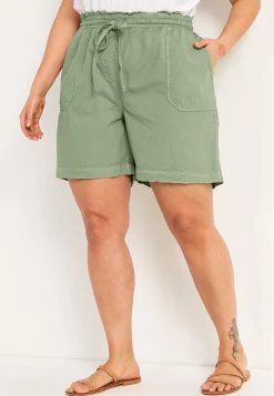 Shorts i vasket bomuld