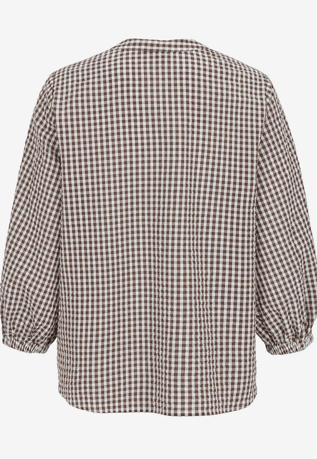Småternet bluse i seersucker
