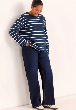 Stribet jerseytop i økologisk bomuld | Cellbes