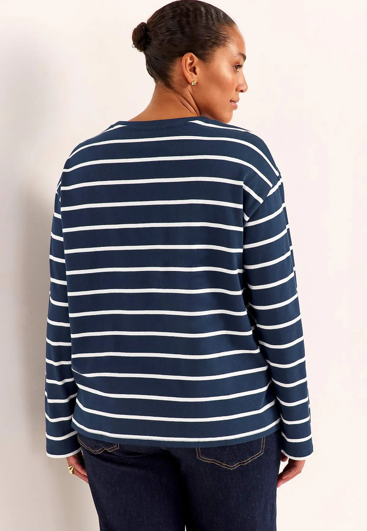 Stribet jerseytop i økologisk bomuld | Cellbes