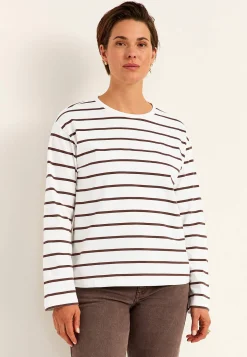 Stribet jerseytop i økologisk bomuld | Cellbes