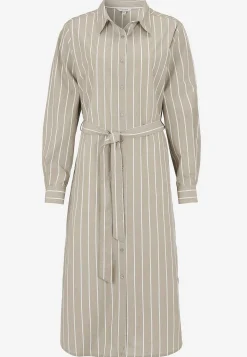 Stribet kjole med lommer