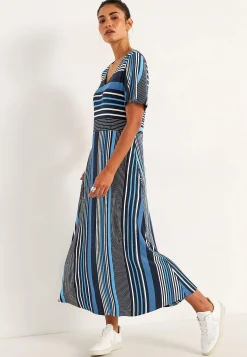 Stribet viskosekjole