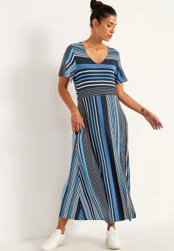 Stribet viskosekjole