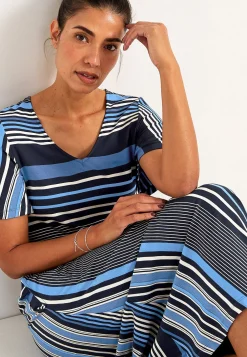 Stribet viskosekjole