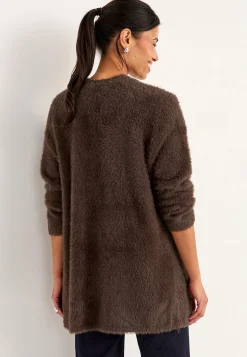 Strikket, åben cardigan