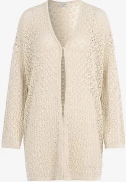 Strikket cardigan med hulmønster | Cellbes