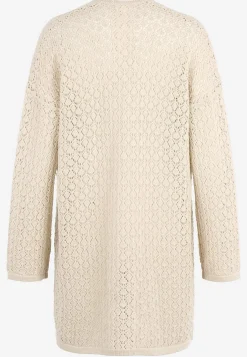 Strikket cardigan med hulmønster | Cellbes