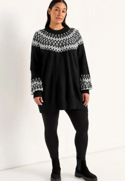 Strikket, jacquardmønstret trøje | Cellbes